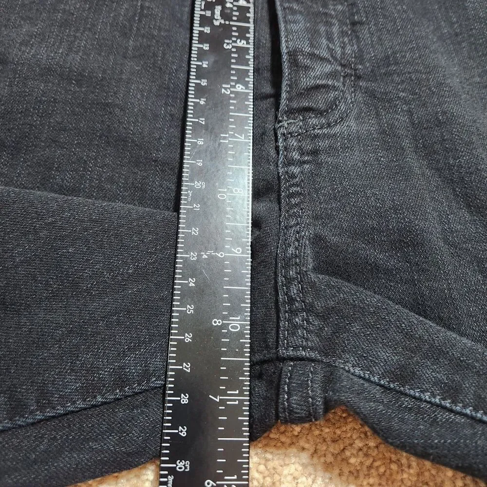 NYDJ Jeans Women 14P Black Mid Rise Bootcut Studded Back Pockets Made In USA